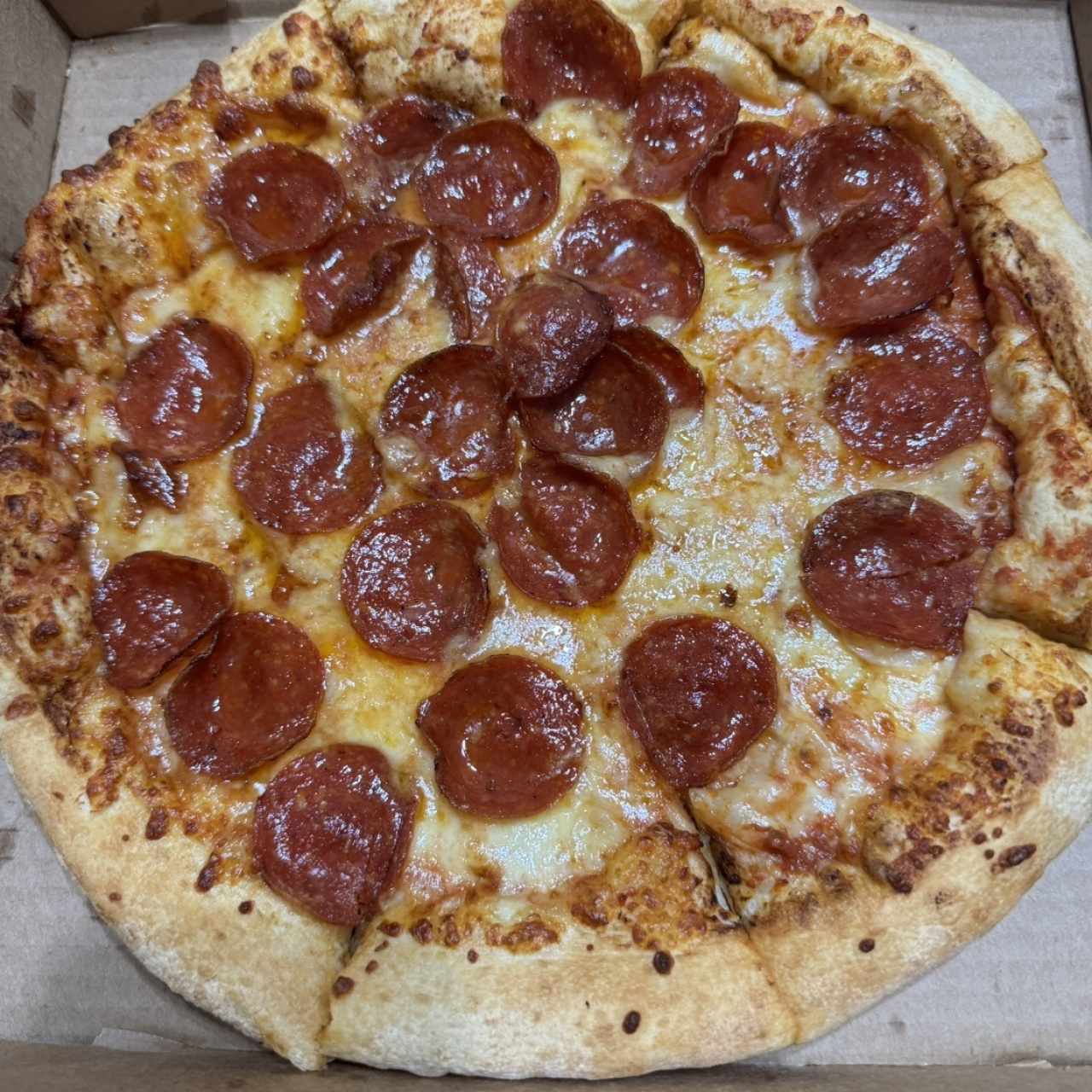 Pizza con pepperoni mediana