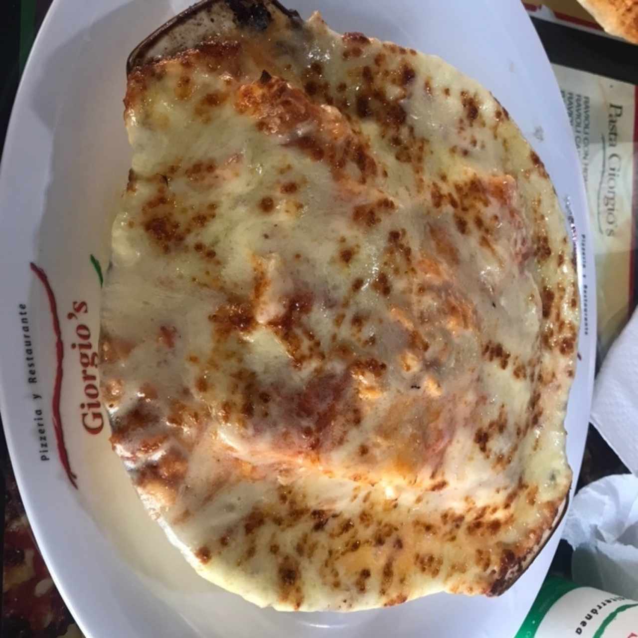 Lasaña de pollo gratinada