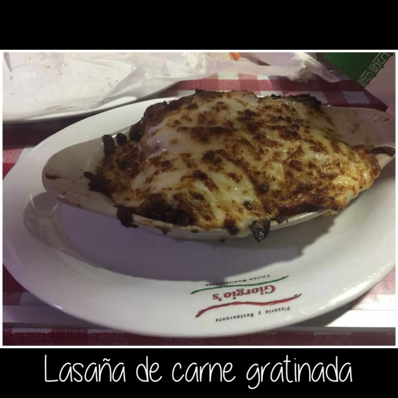 lasaña de carne gratinada