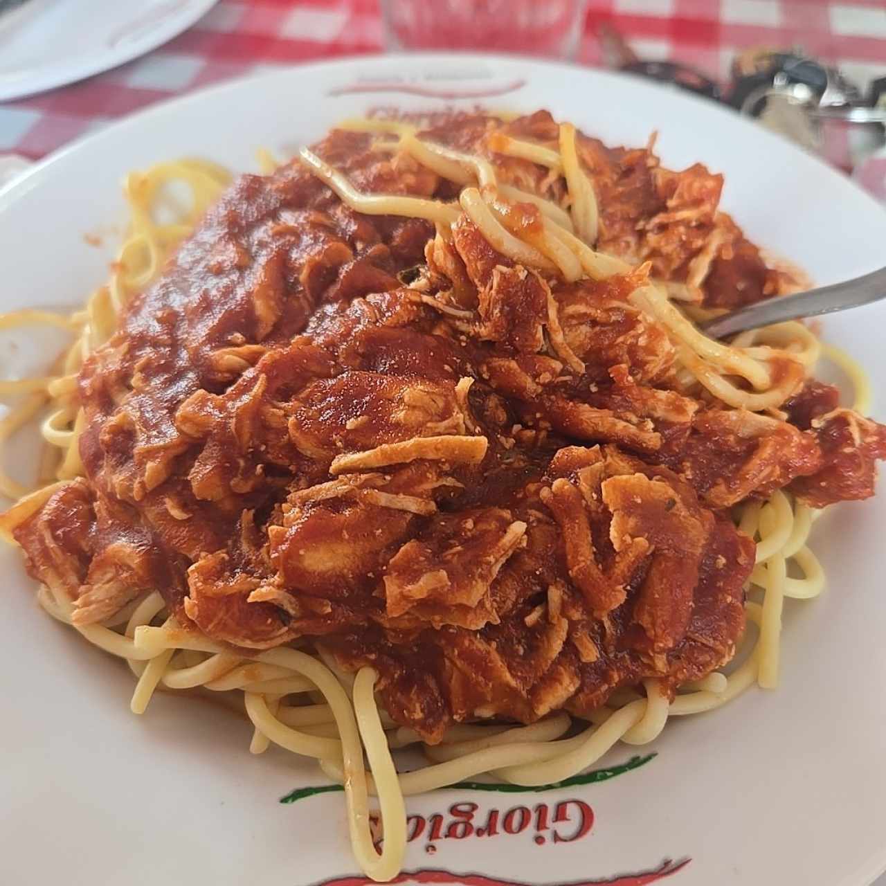 espaguetti con pollo