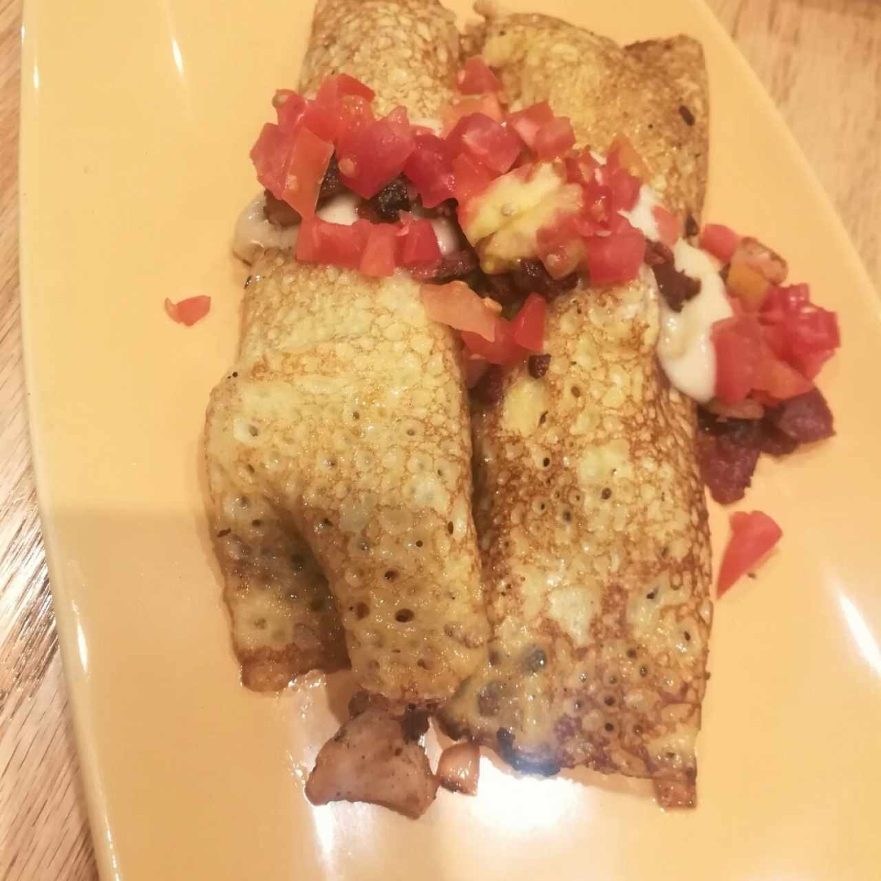 crepes con bacón 