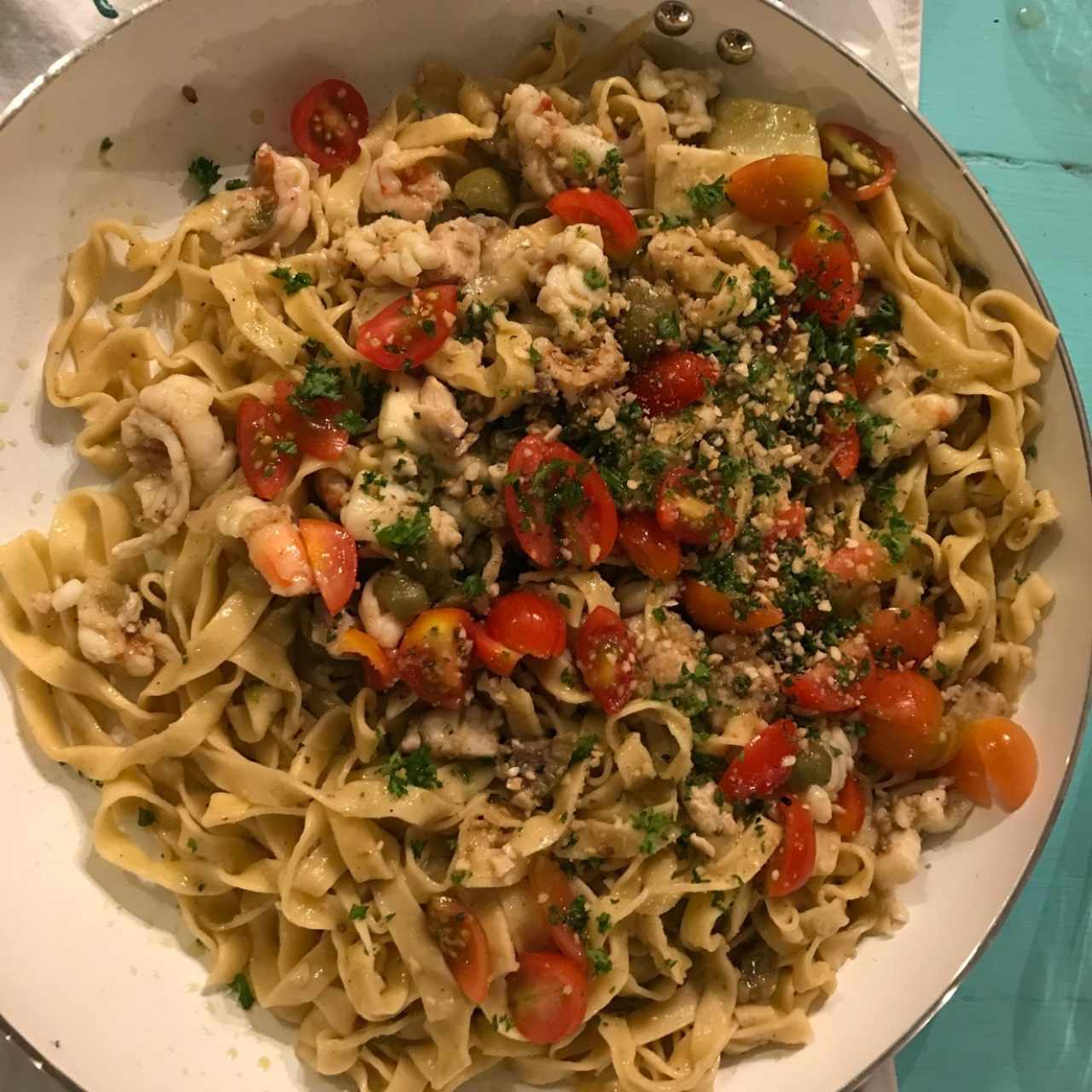 Pasta al dente !!!! pescado langostinos