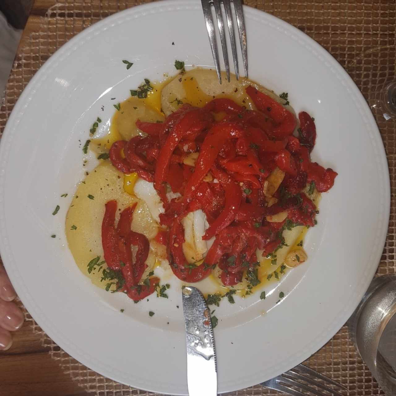 bacalao con pimentones