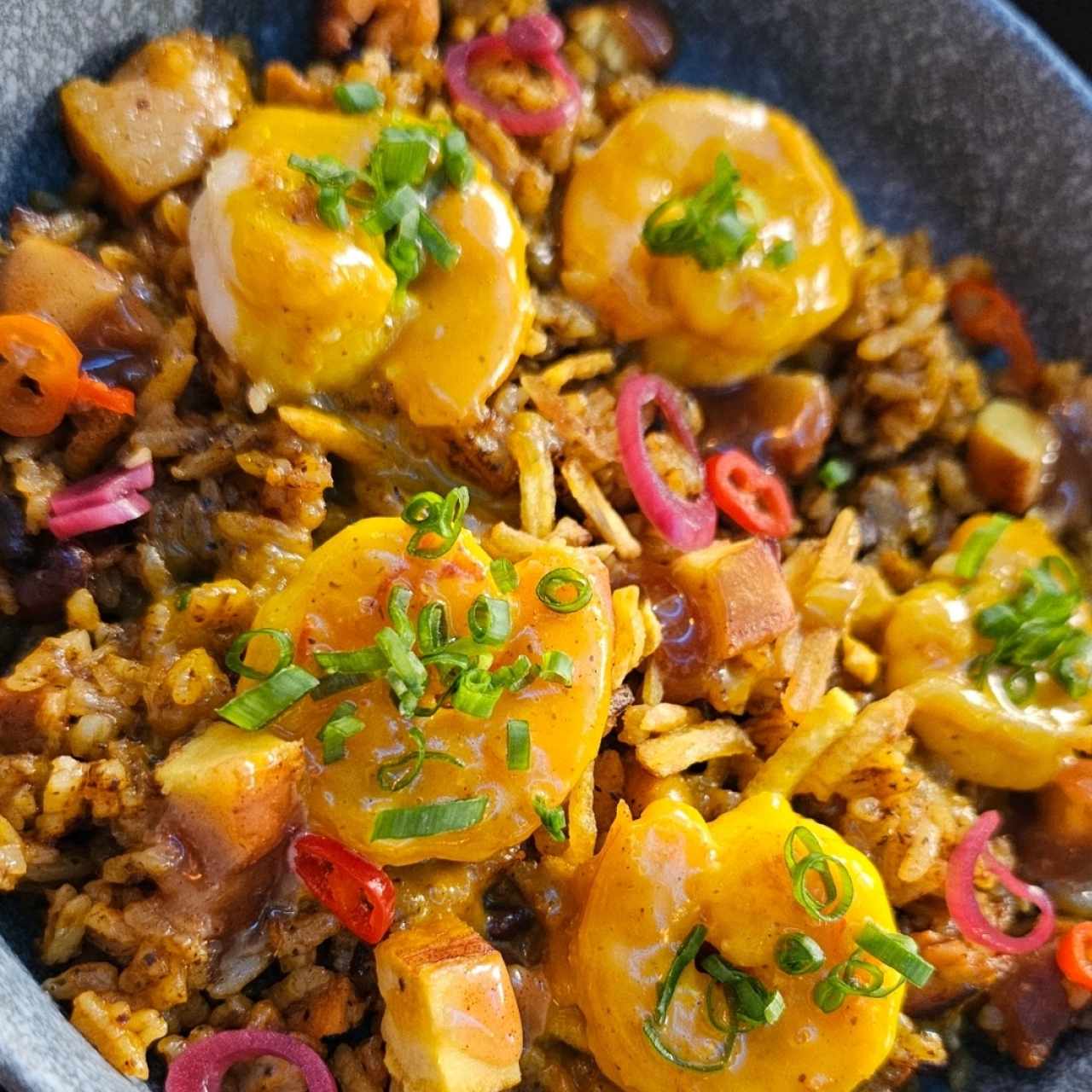 Camarones con Coco y Curry rojo