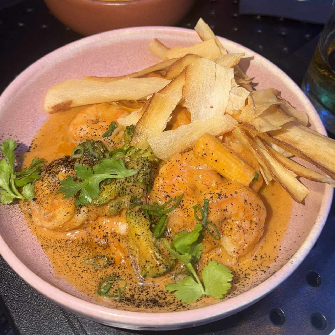 Camarones con Coco y Curry rojo