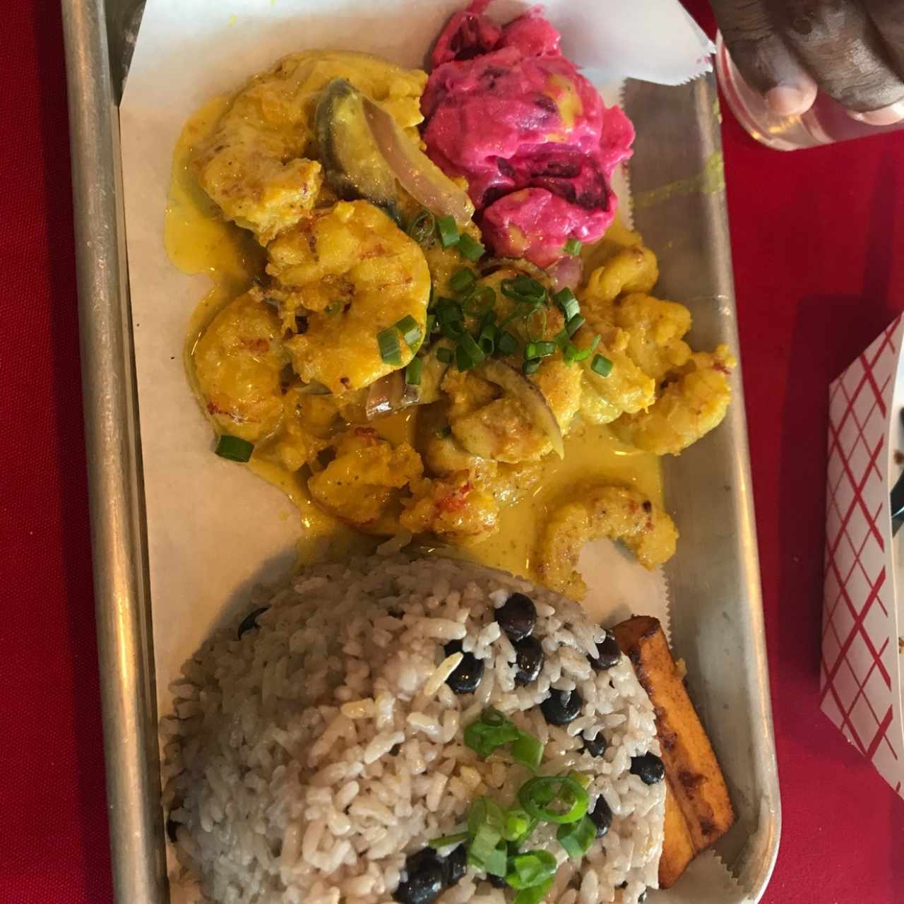 langostinos en salsa de coco y arroz con guandu y cocooooooo!! 😍🤪