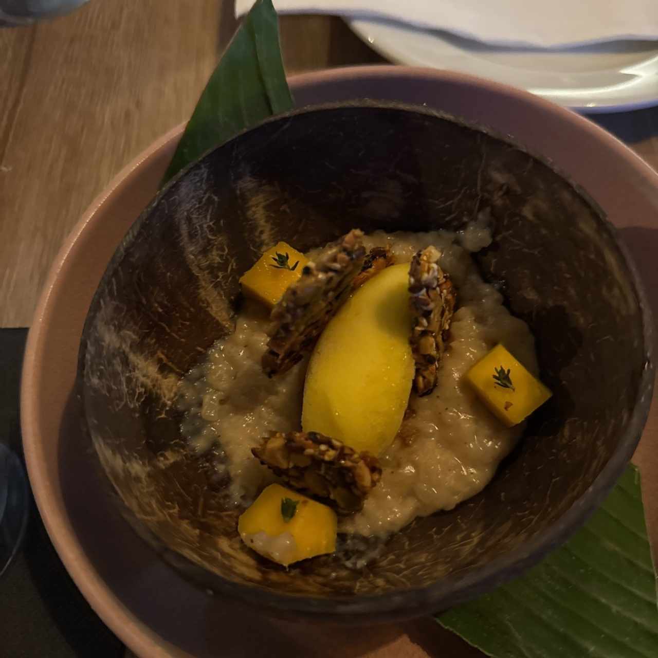 Arroz leche y mango 