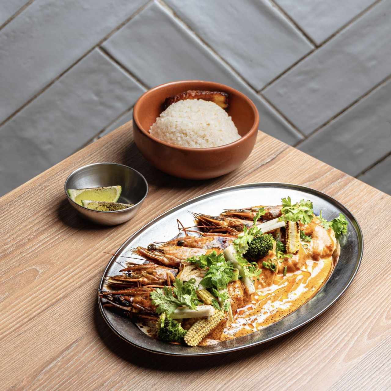 Camarones con Coco y Curry rojo