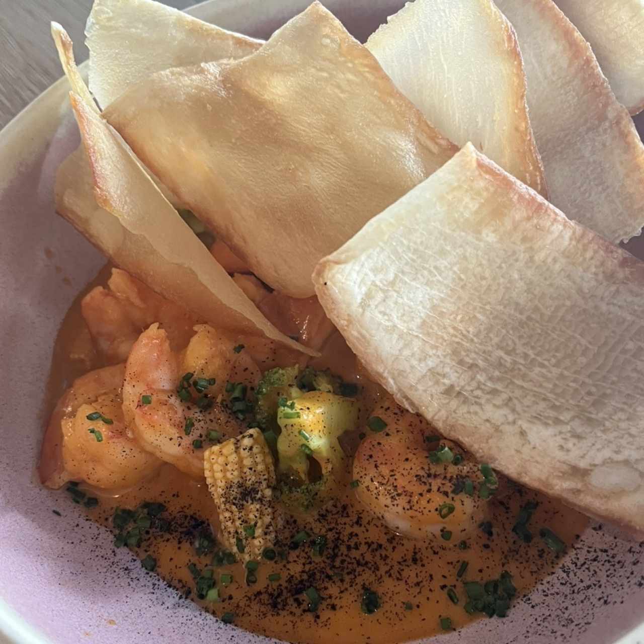 Camarones con Coco y Curry rojo