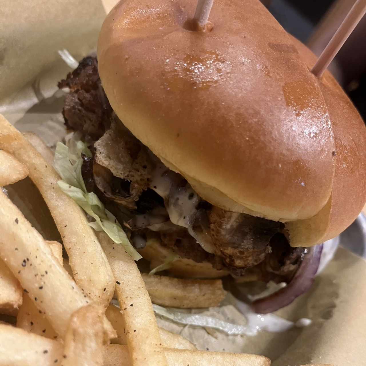 Mushroom Swiss Cheeseburger