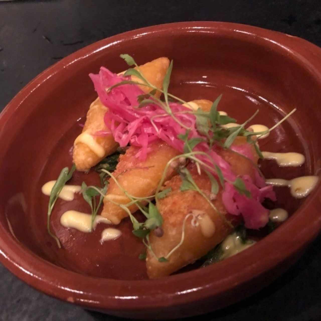 Carimañolas de Pulpo y Yuca con Mayonesa de Aji