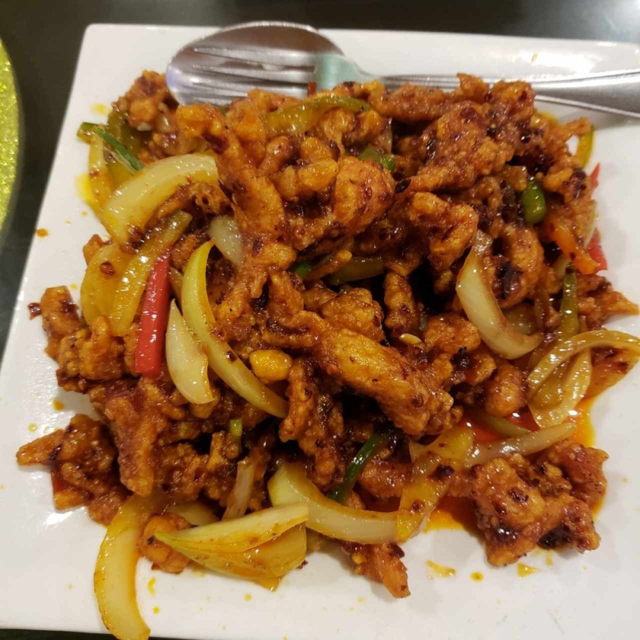 pollo frito chile con vegtales