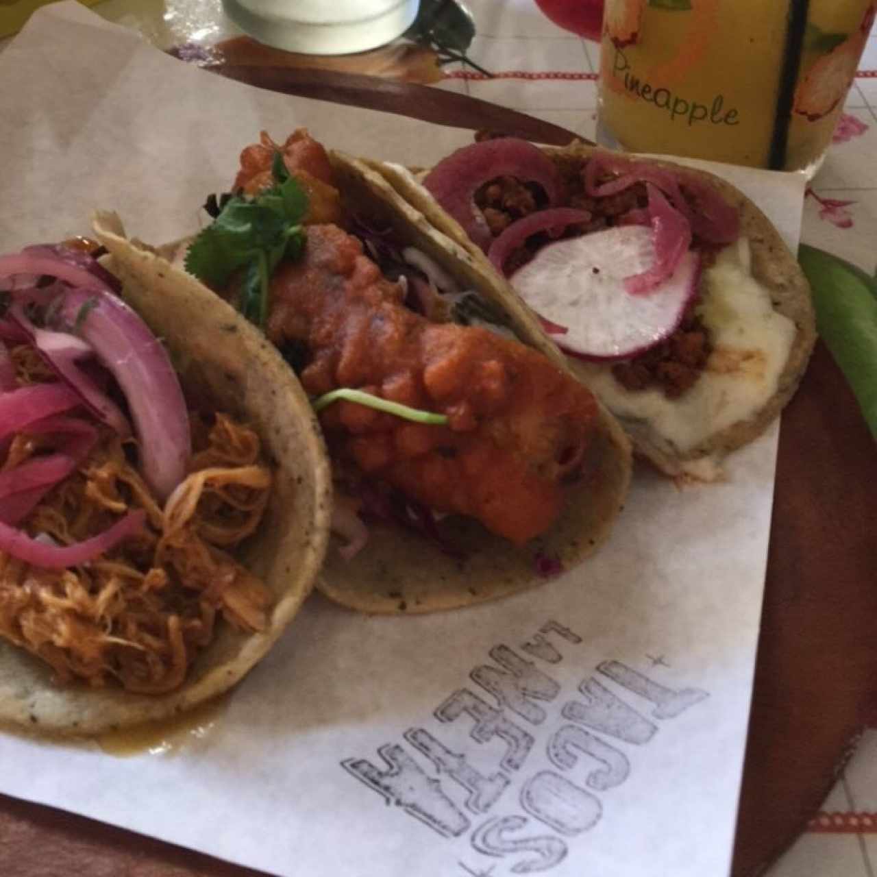 3 tacos diferentes