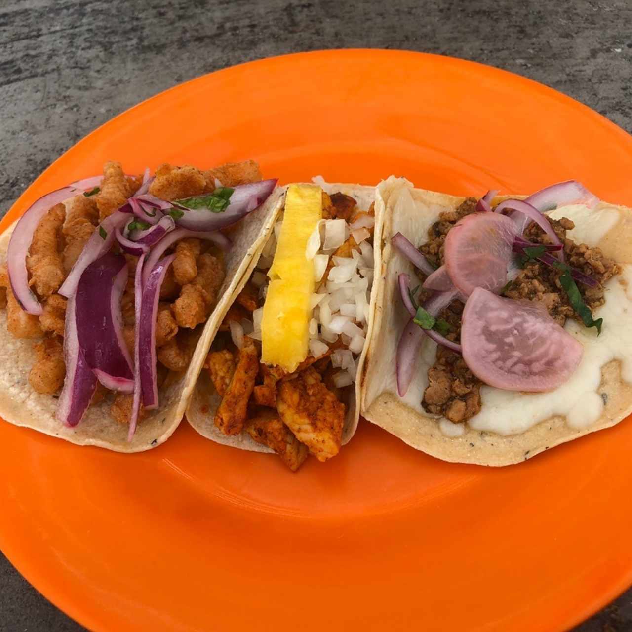 Chorizo Queso, pastor, calamar 