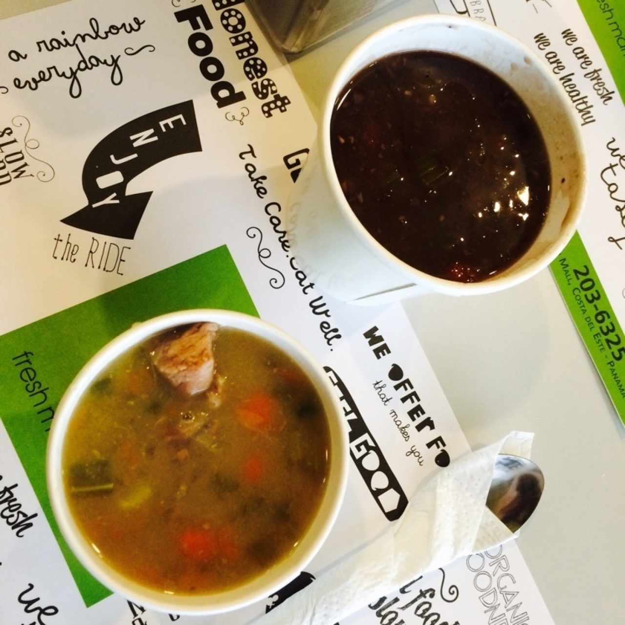 Sopa de Carne y Sopa de Frijoles Negros