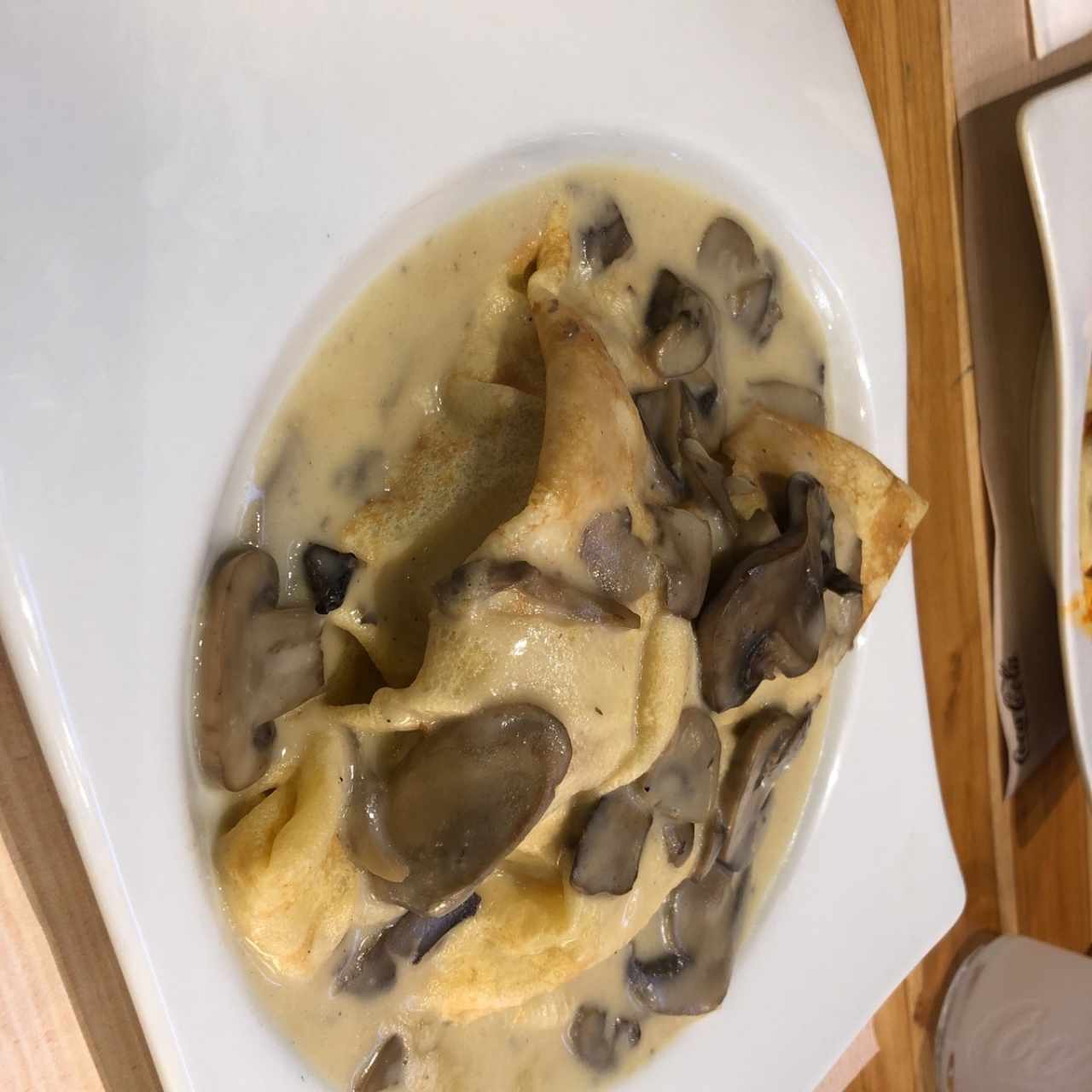 crepes de pollo con champiñones y queso