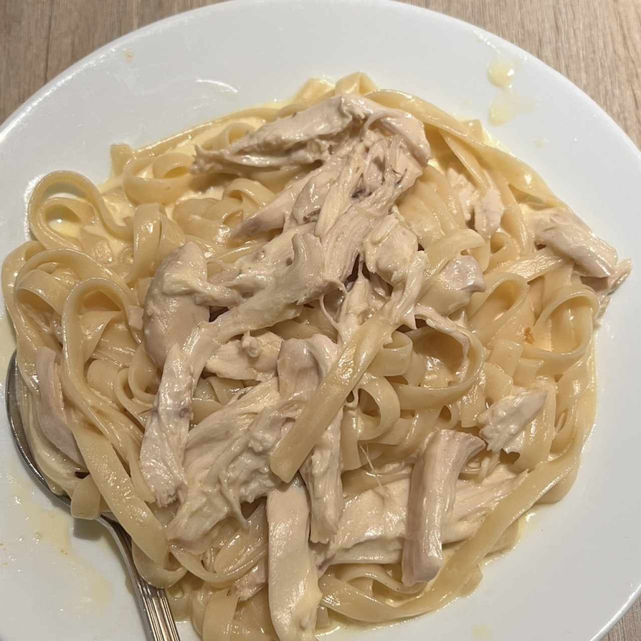Pasta en salsa blanca