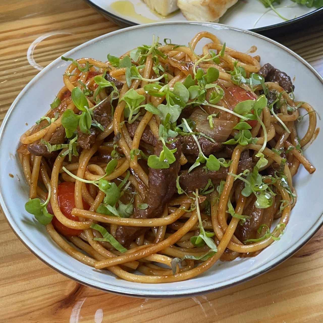 Pasta con entraña