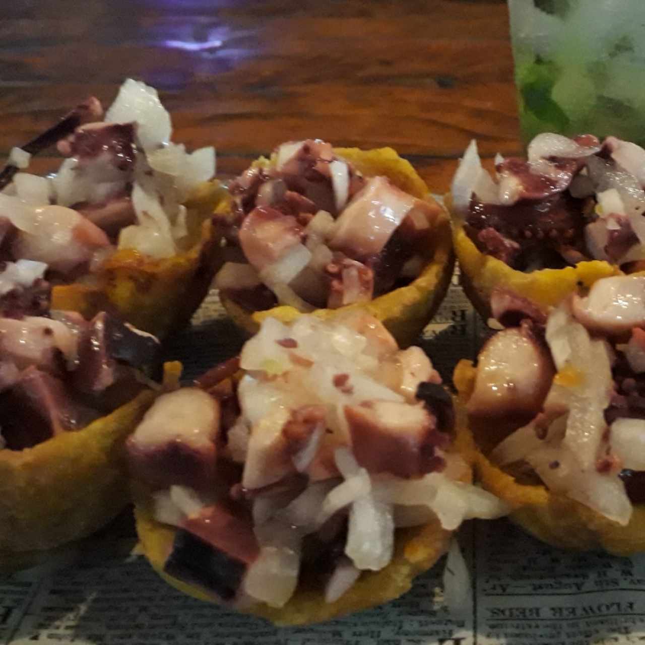 patacones rellenos de ceviche 