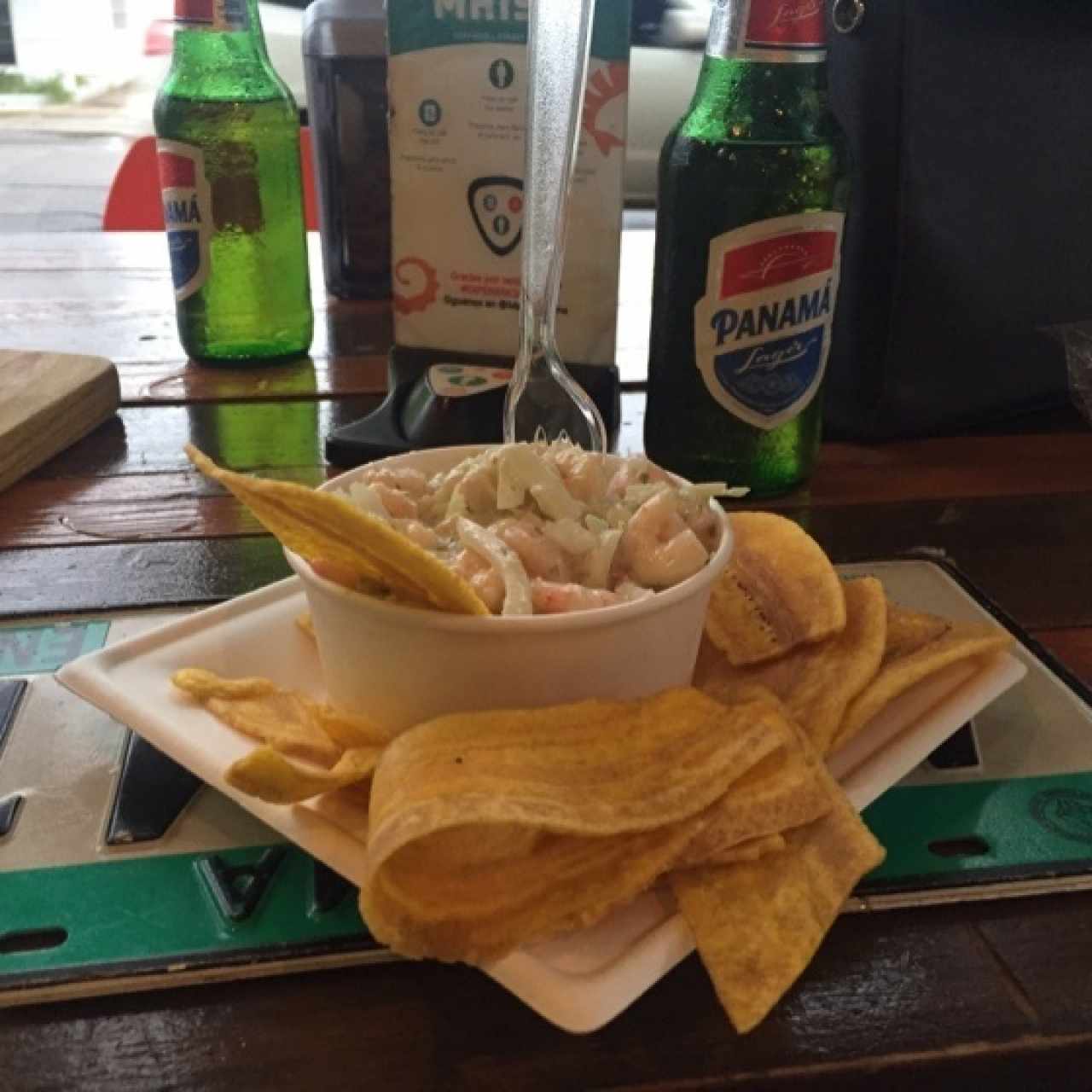 ceviche de camarones con chimichurri 
