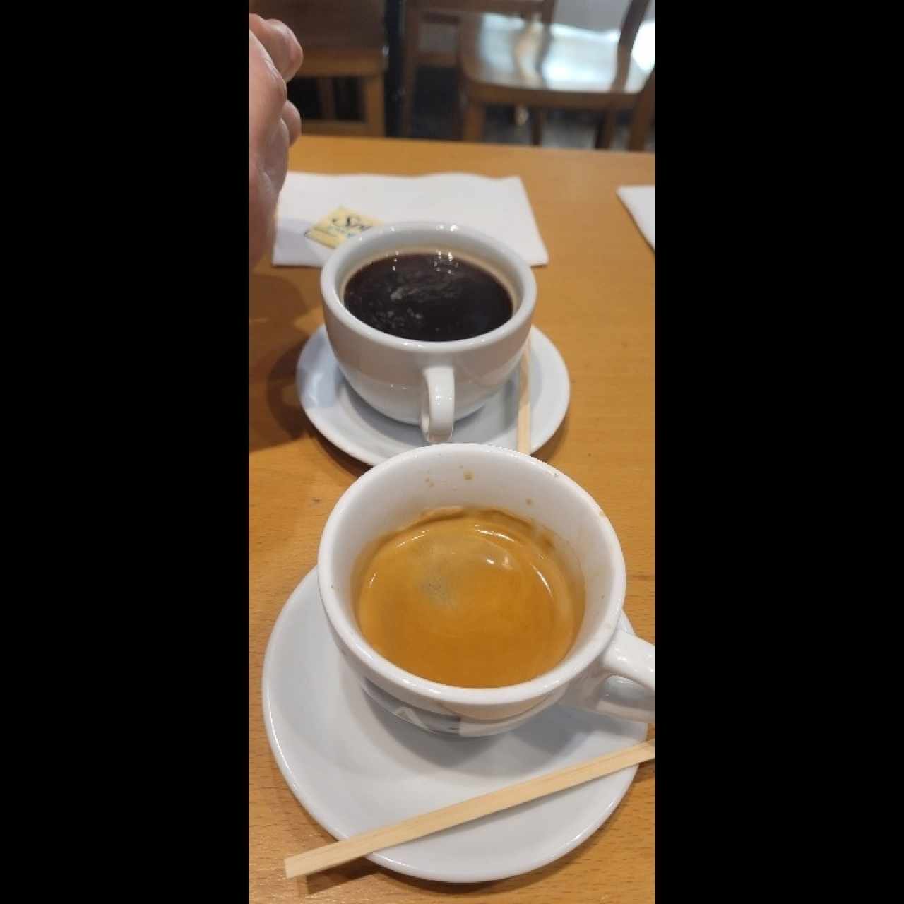 Café americano y expreso doble 