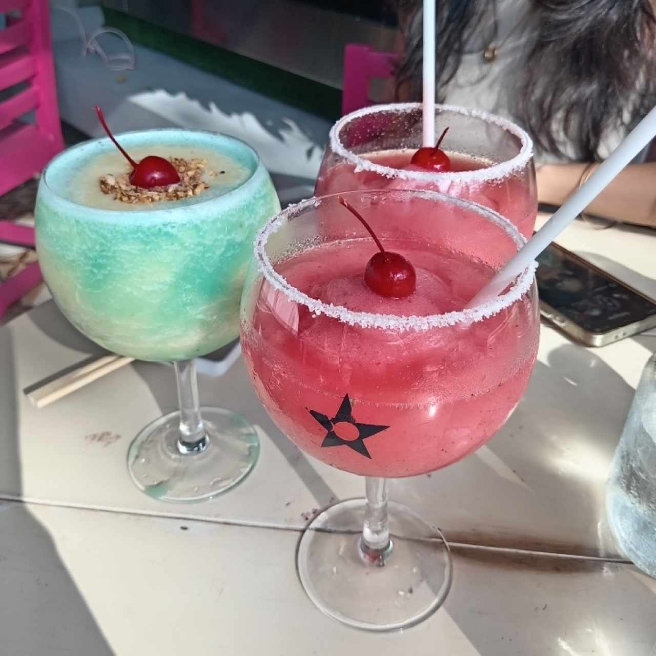Piña colada + Strawberry Margarita  