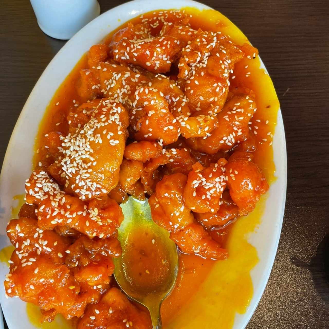 Pollo agridulce con ajonjili