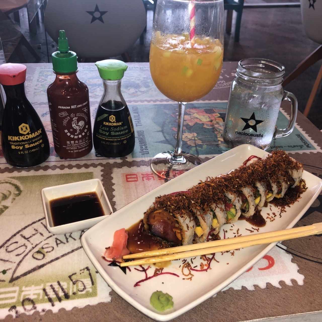 Amor Disco Roll y Sangria de Mango