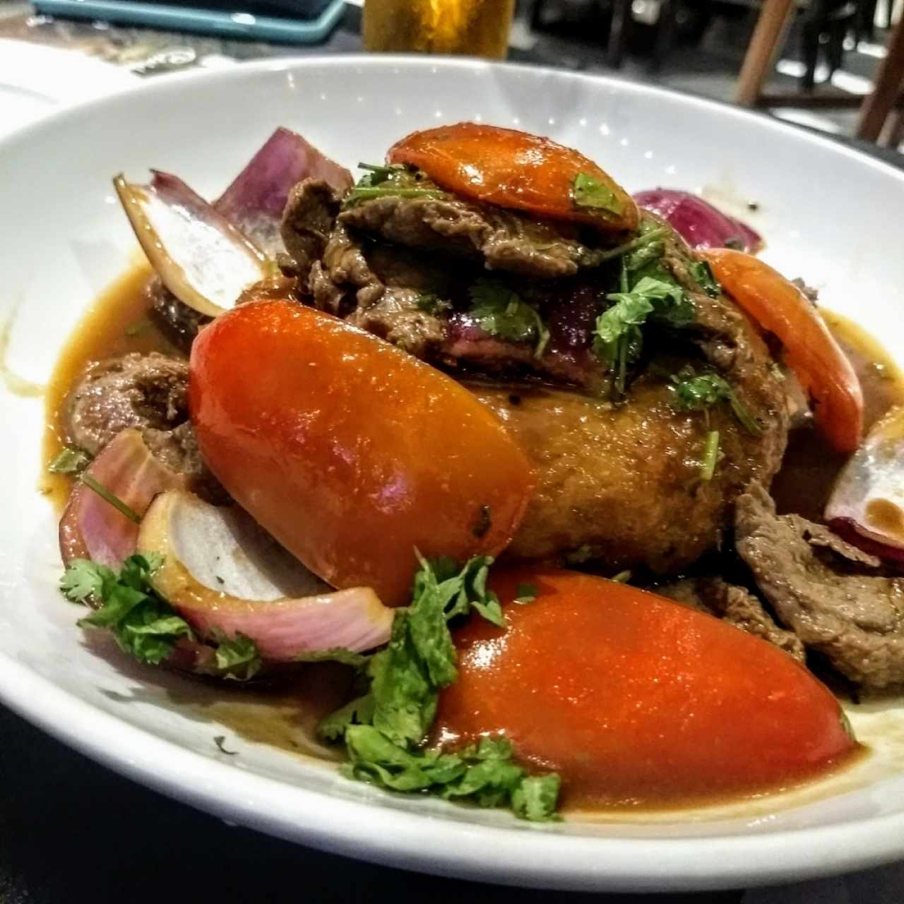Lomo Salteado con Taku Taku (arroz frito con frijol)