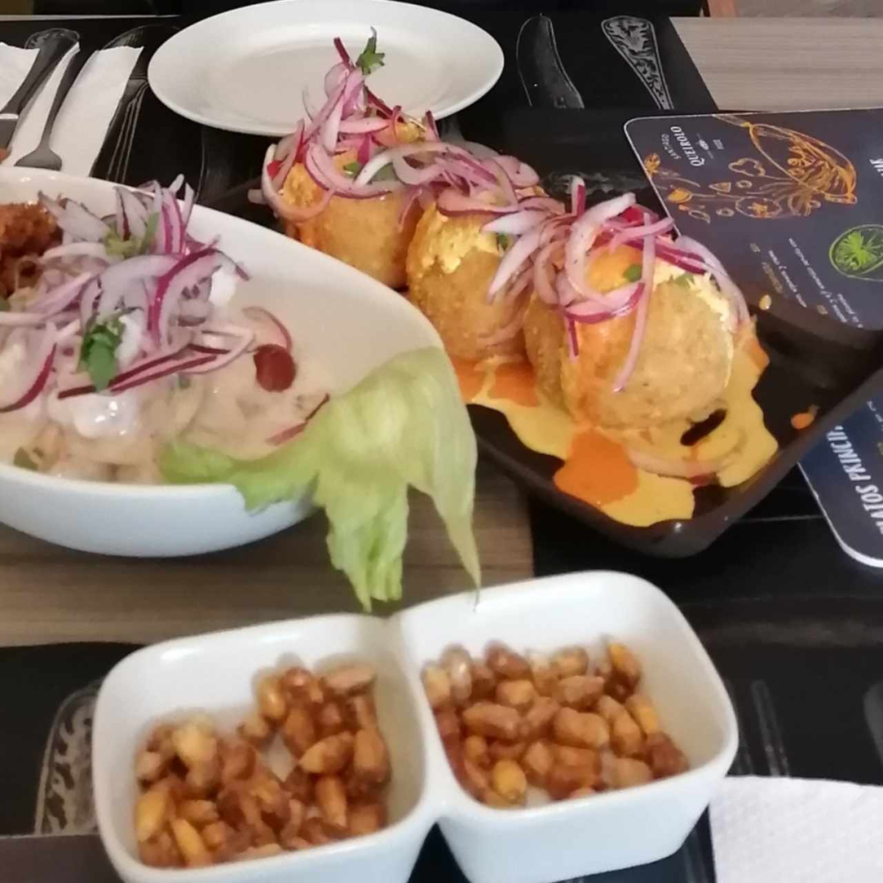 trio de causa y ceviche 