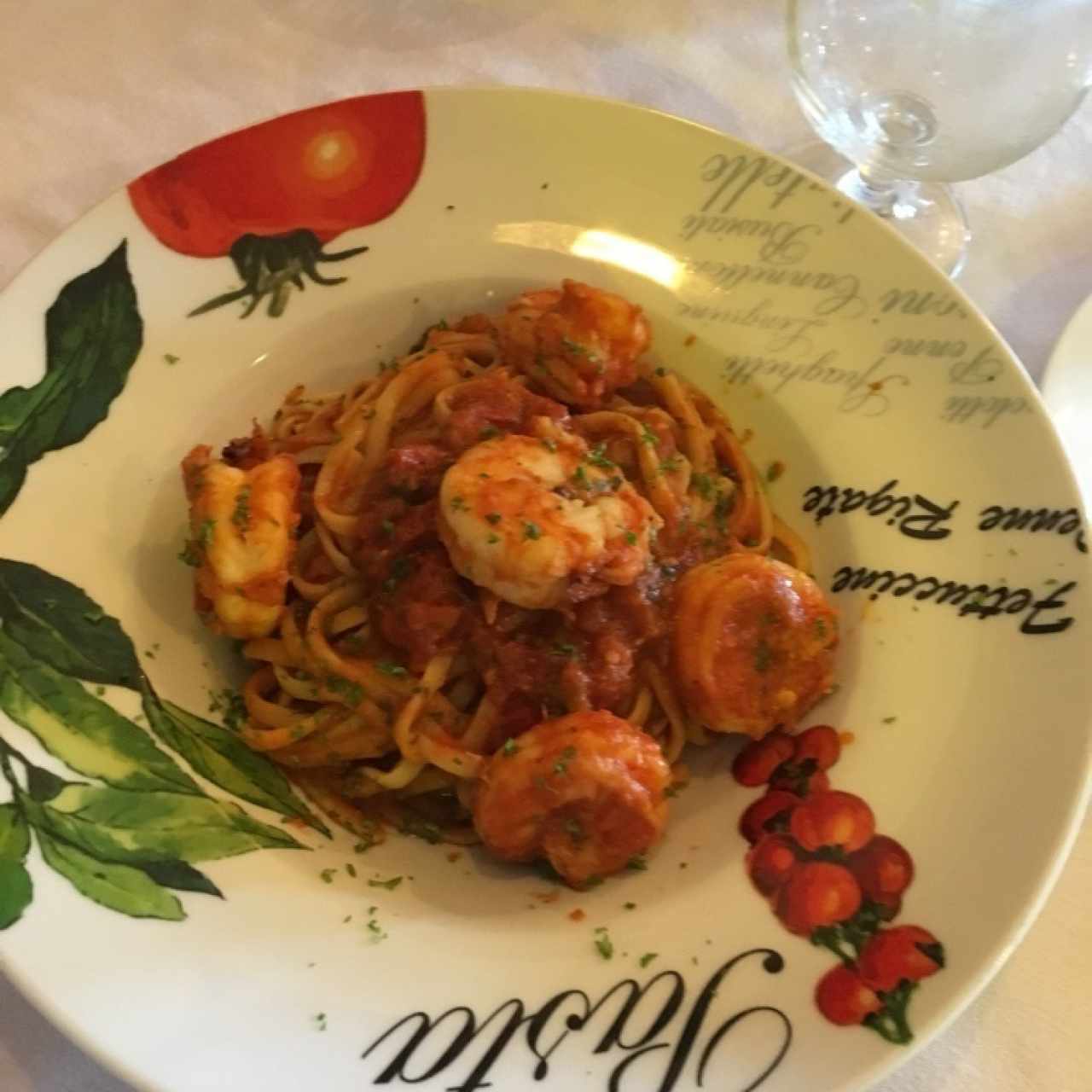spaghettis con langostinos