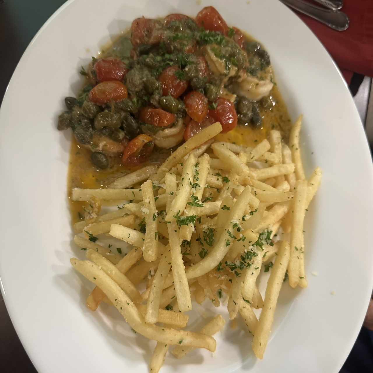 Camarones con Papitas