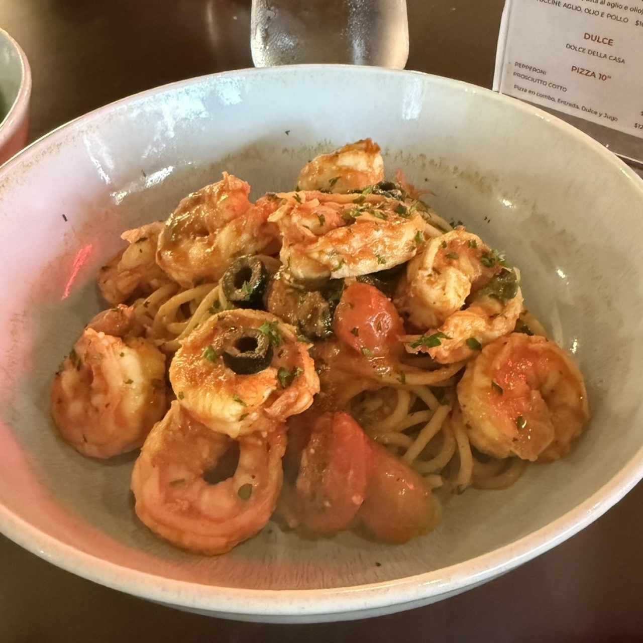 Spaguetti con camarones