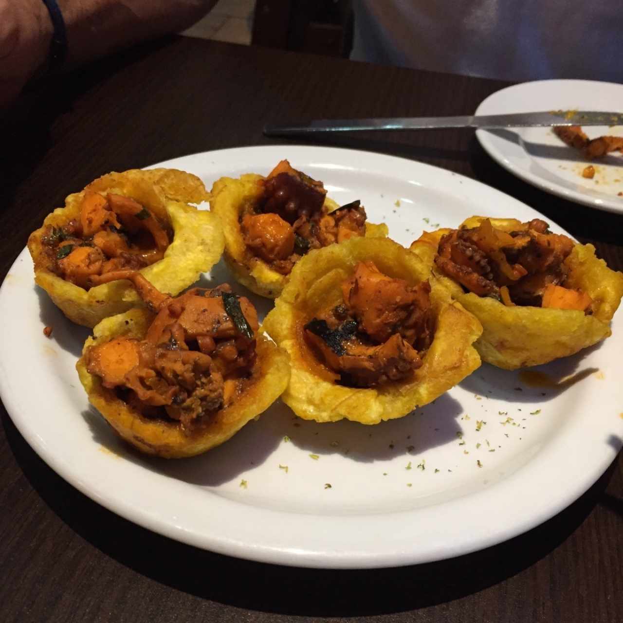 Patacones con pulpo