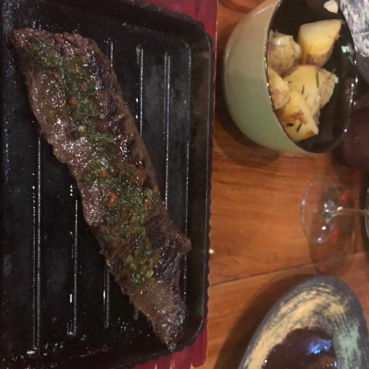 entraña con papas 