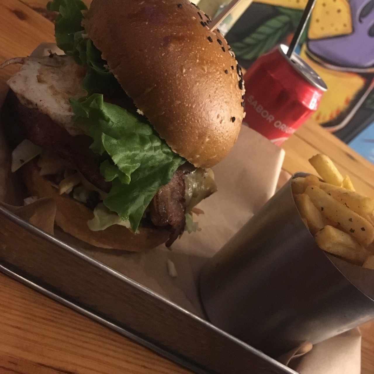 Carrito Burger con papas fritas