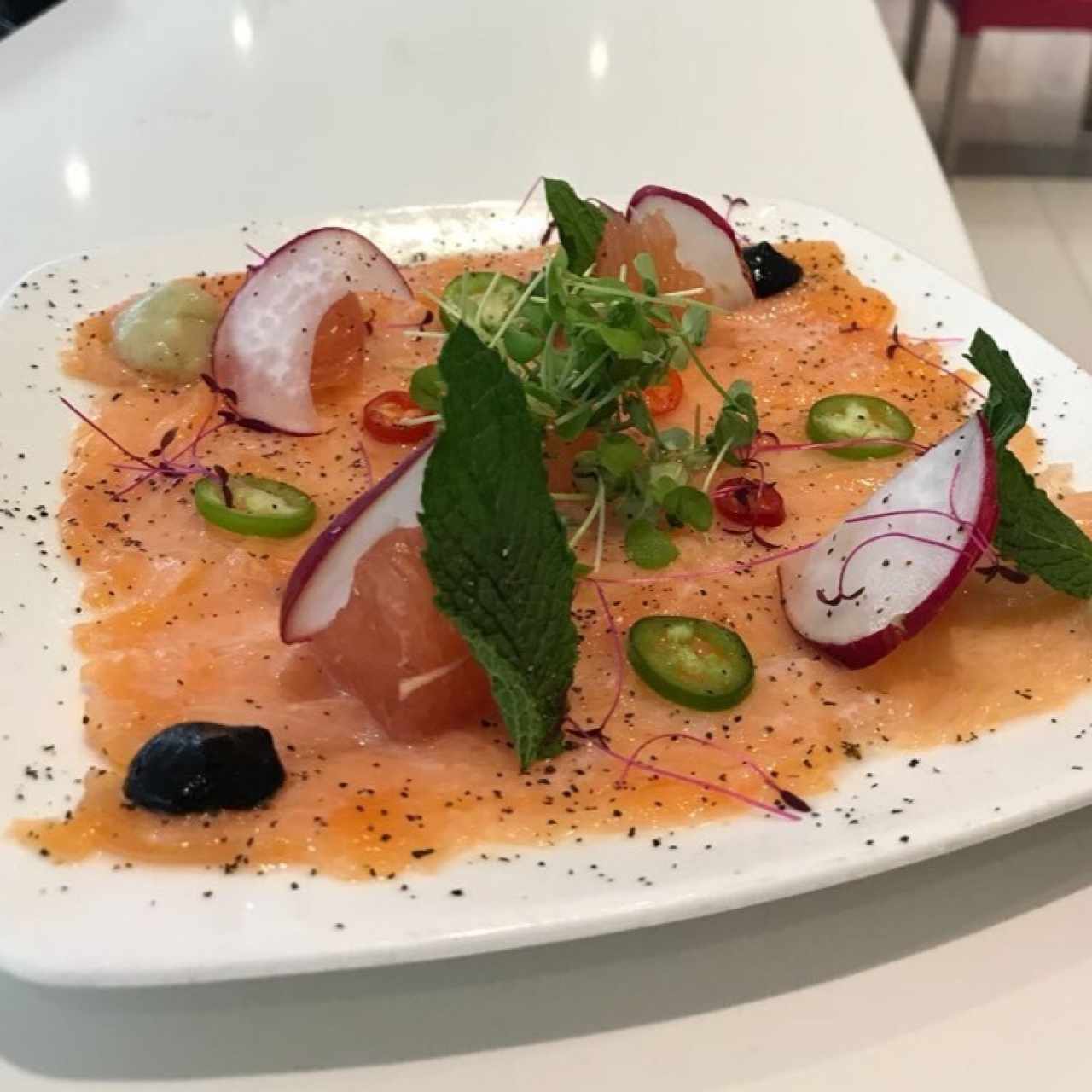 carpaccio de salmón