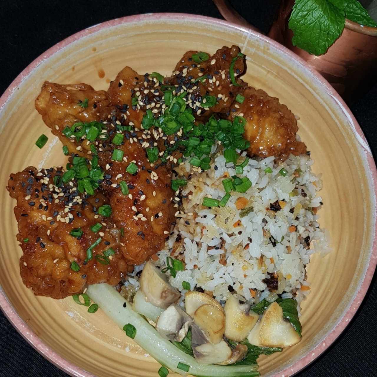 pollo a la naranja c arroz perfumao