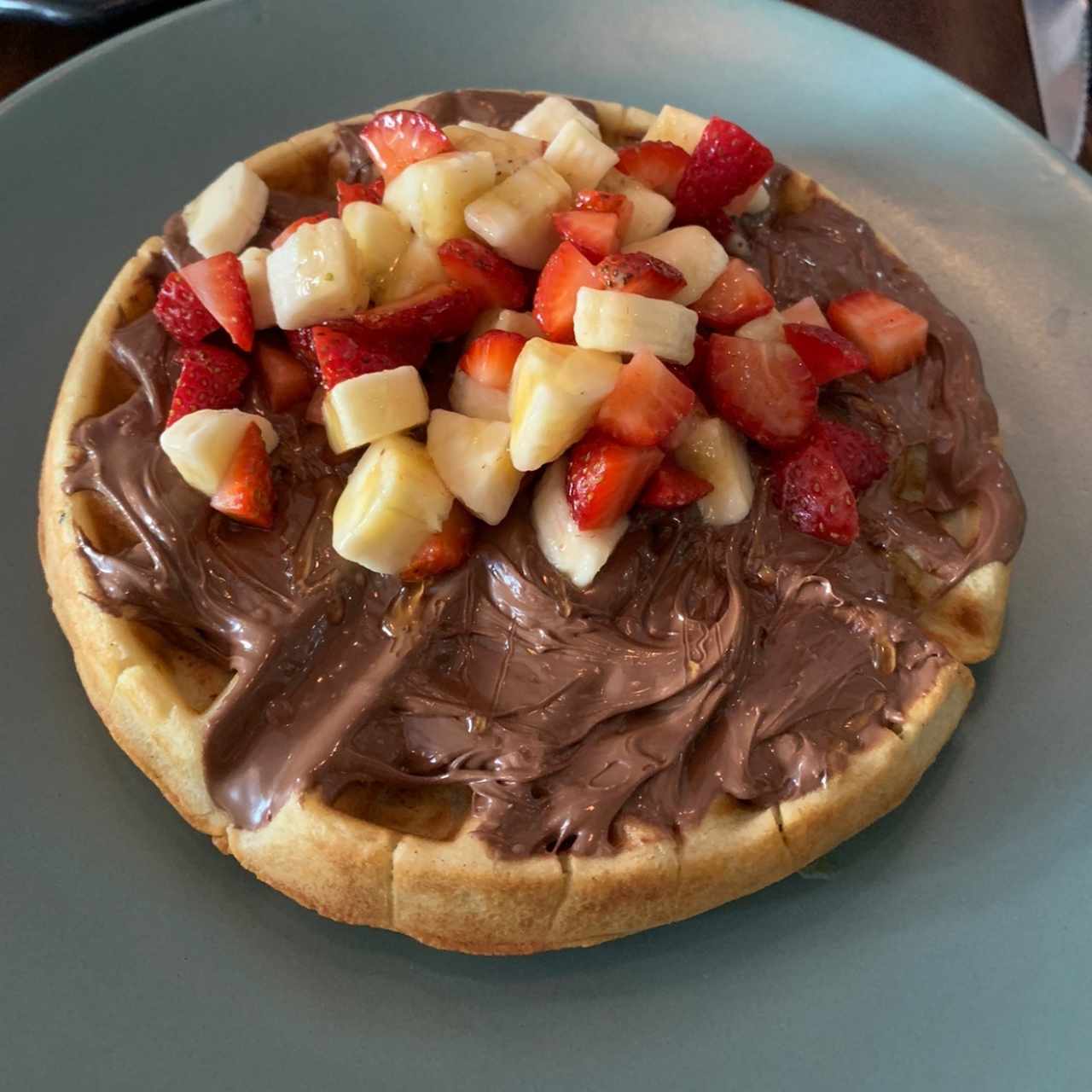 waffles con nutella