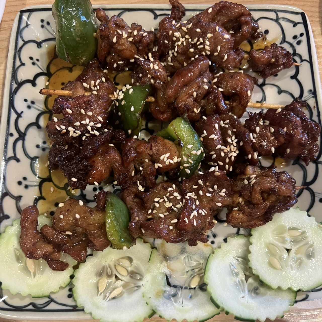 Brochetas de Puerco a la parrilla con Miel