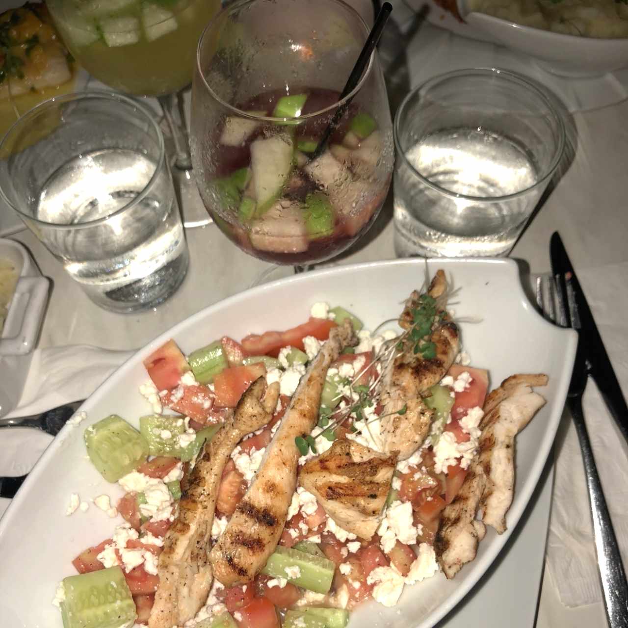 ensalada griega con pollo