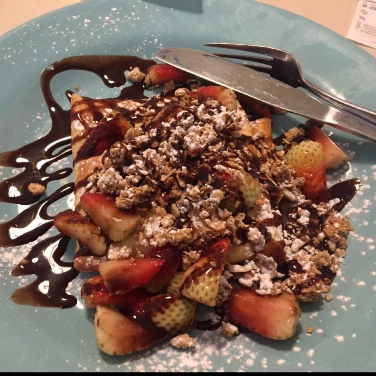 Crepas de fresa y chocolate