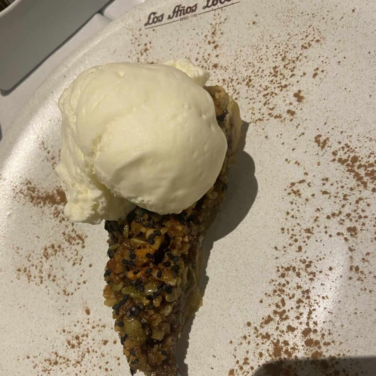 Pecan pie con helado