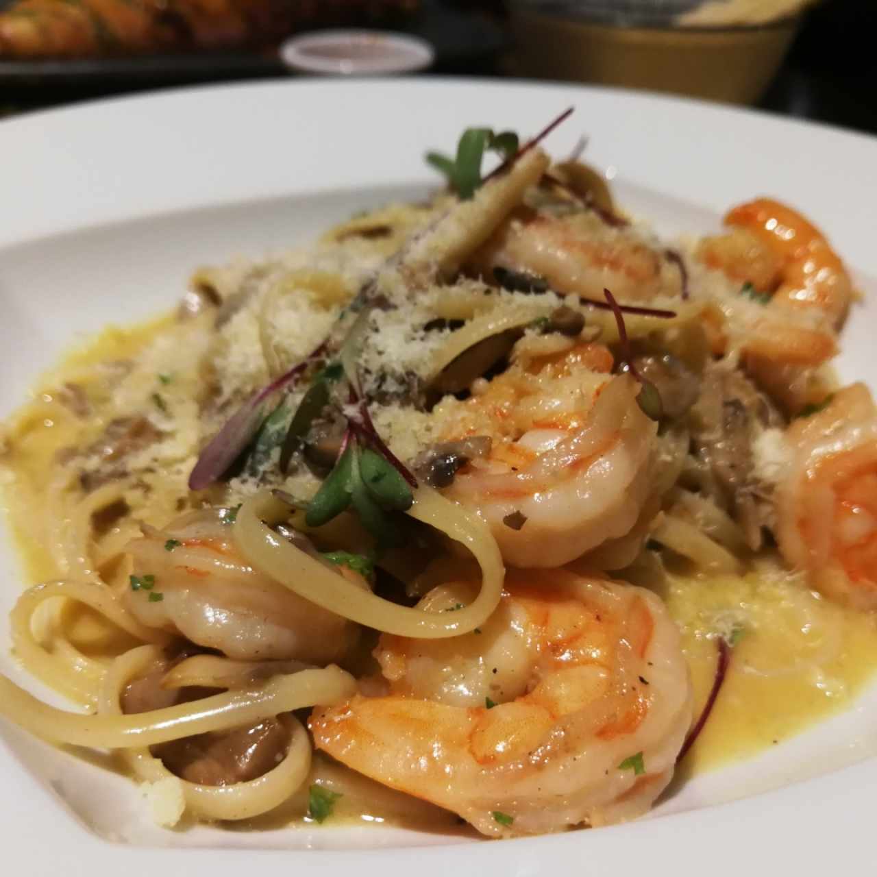 spaguetti con camarones 