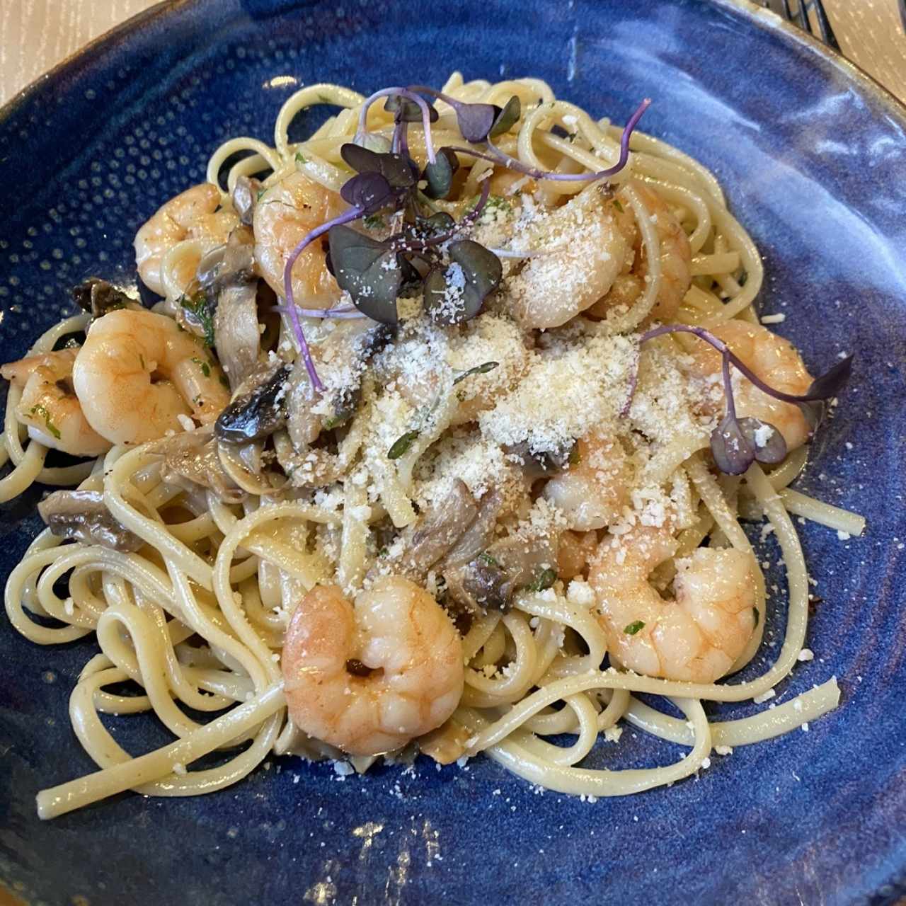 Spaguetti con camarones