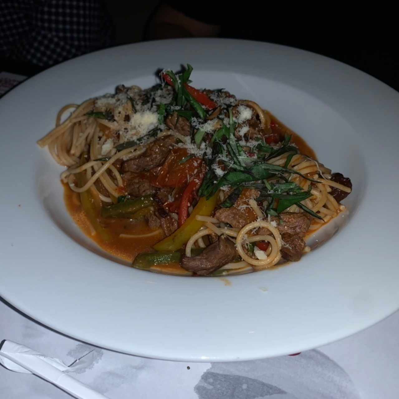 Pasta Con Trozos De Filete 