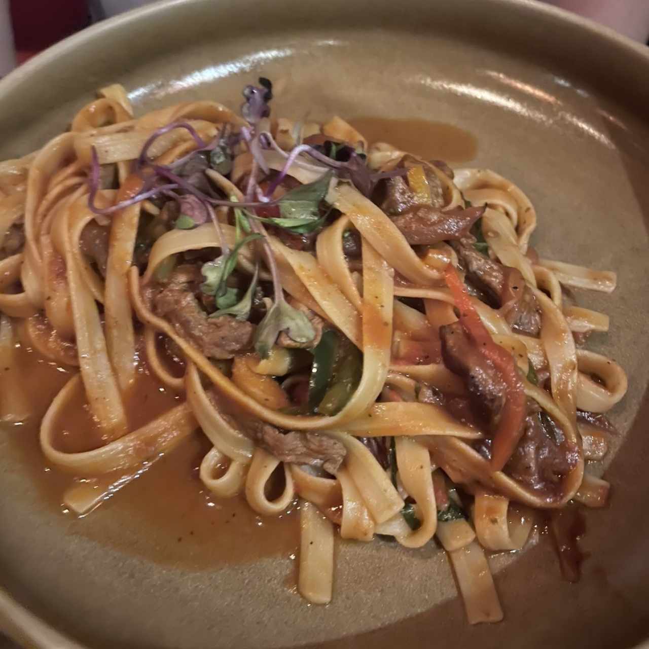 Pasta con Trozos de Filete 