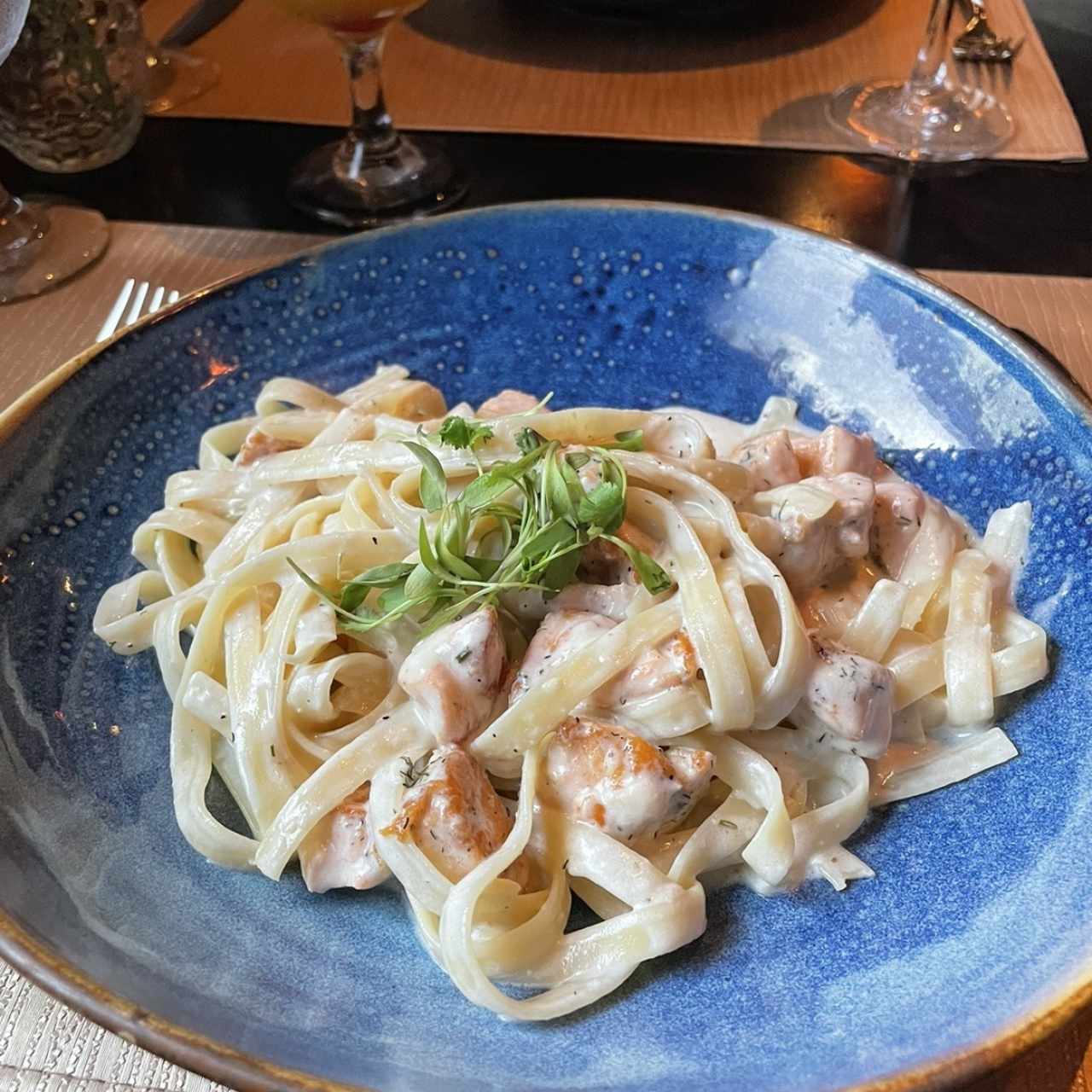 Pasta con salmón 