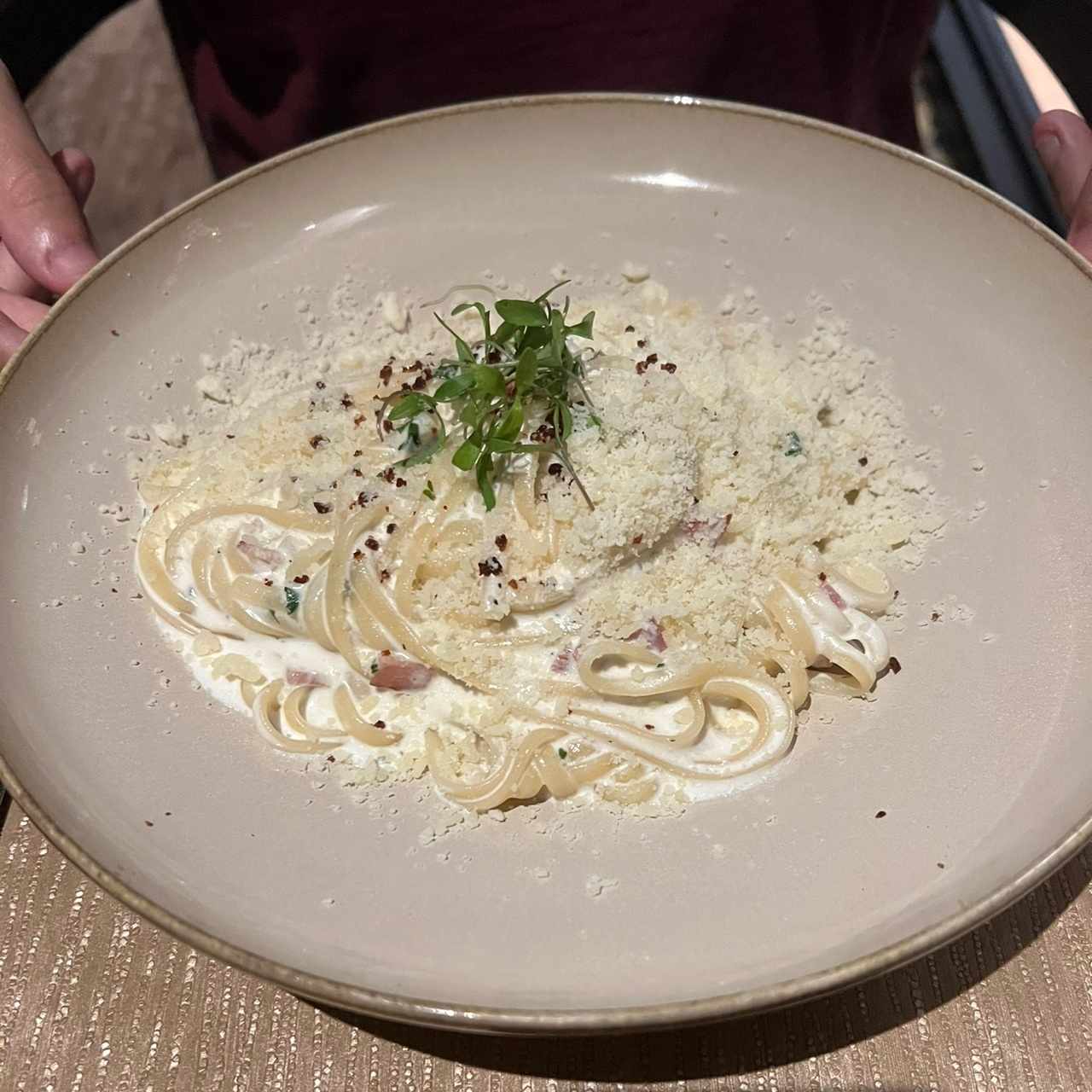 Fetuccini a la carbonara