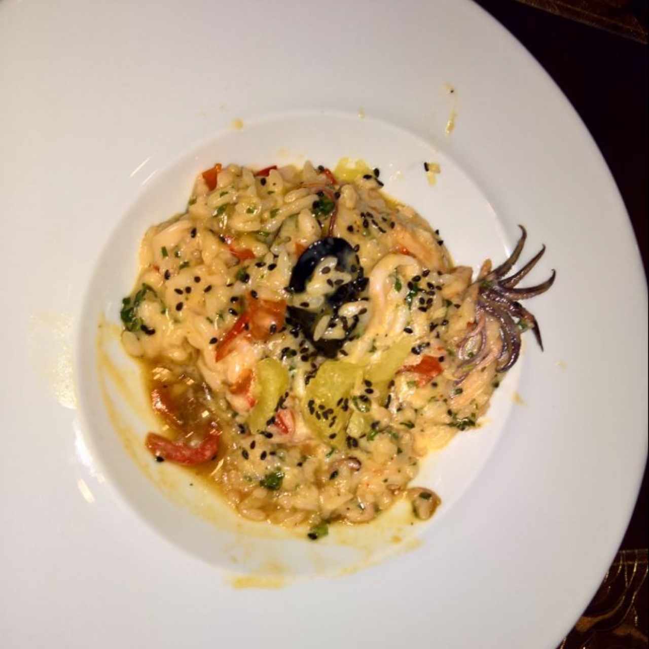 Risotto de camarón y calamar